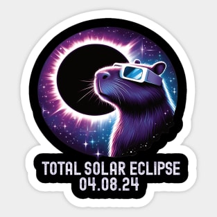 Starry Capybara Total Solar Eclipse Sticker